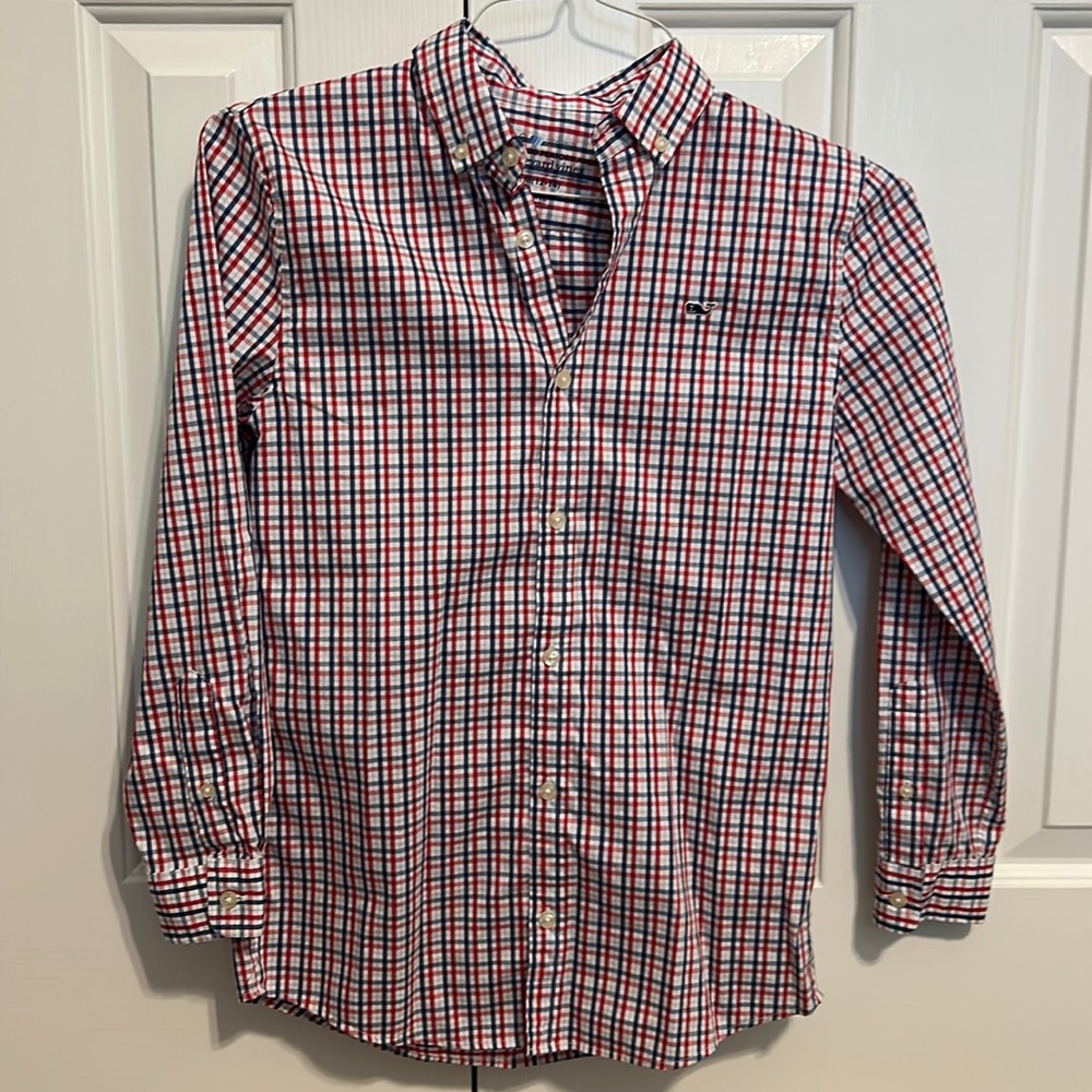 Vineyard Vines boys button down plaid size M 12-14